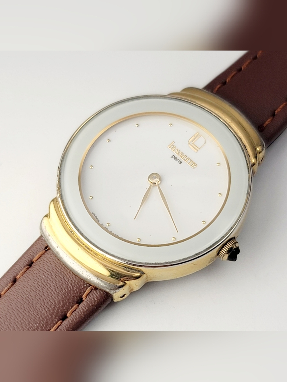 Vintage Lasserre Paris Women’s Watch Gold Tone White Dial Quartz TL60